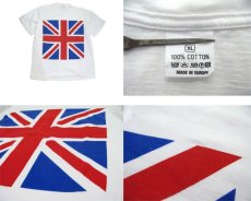 画像3: Europe "Union Jack" Print T-Shirts　WHITE　size M - L (表記 XL) (3)