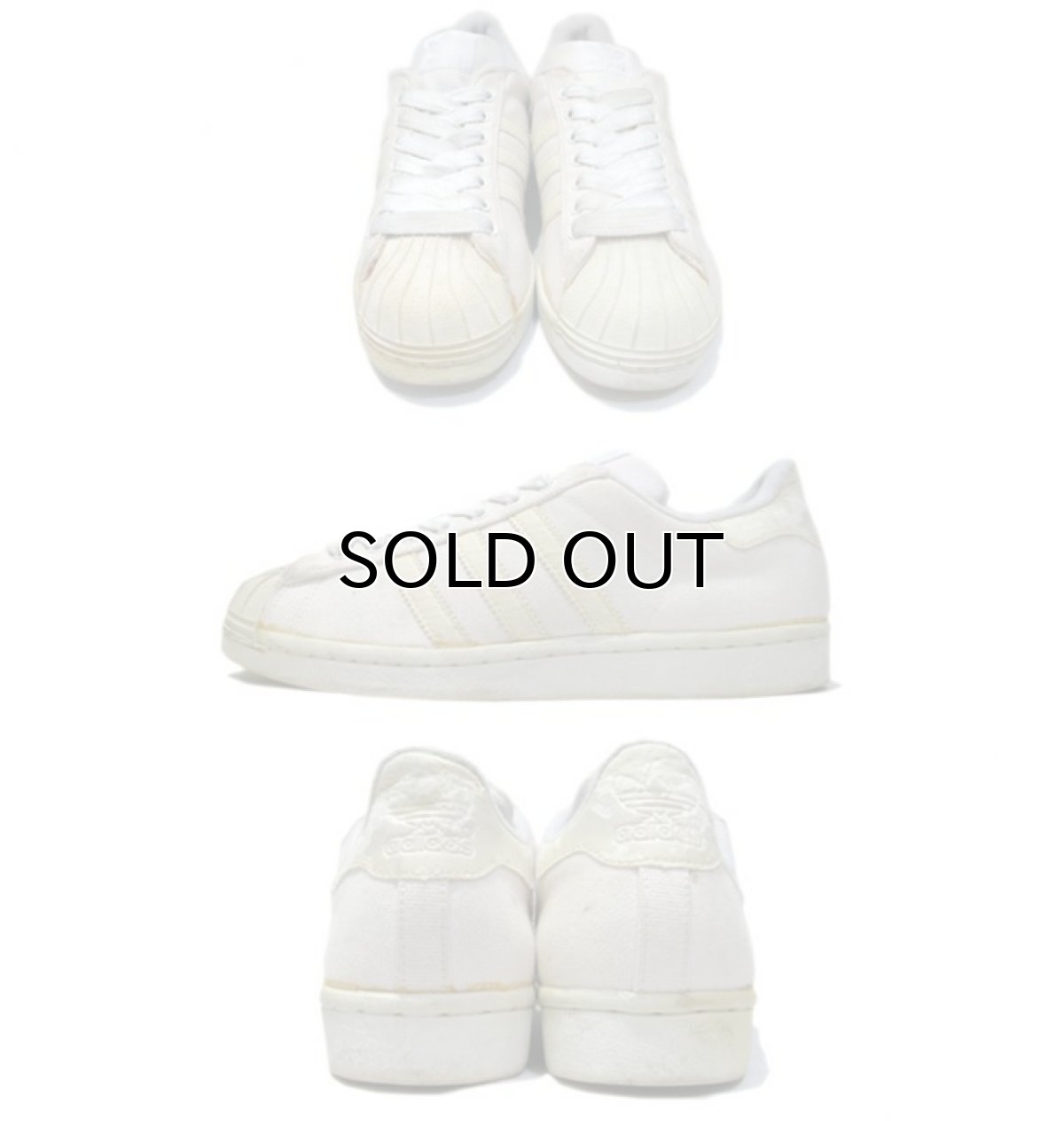 画像2: 1990's adidas "SUPER STAR" Canvas Sneaker WHITE size 10 (28 cm) (2)