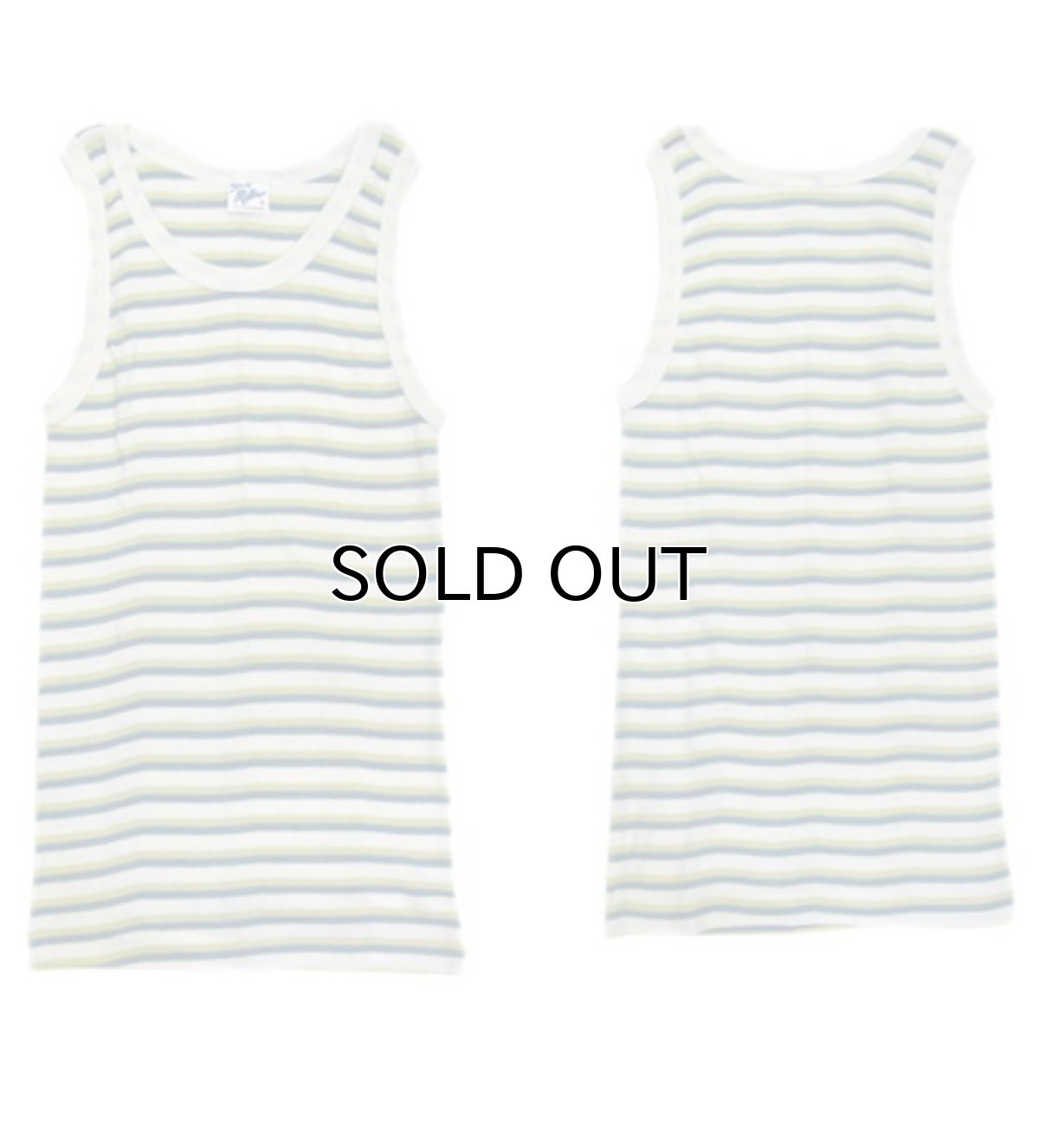 画像5: NEW "Miller" Pannel Rib Multi Border Tank Top　Natural / Yellow Green / Blue Green　size S (5)