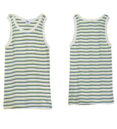 画像5: NEW "Miller" Pannel Rib Multi Border Tank Top　Natural / Yellow Green / Blue Green　size S (5)