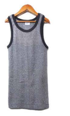 画像1: NEW "Miller" Pannel Rib Border Tank Top　Black / White　size S (1)