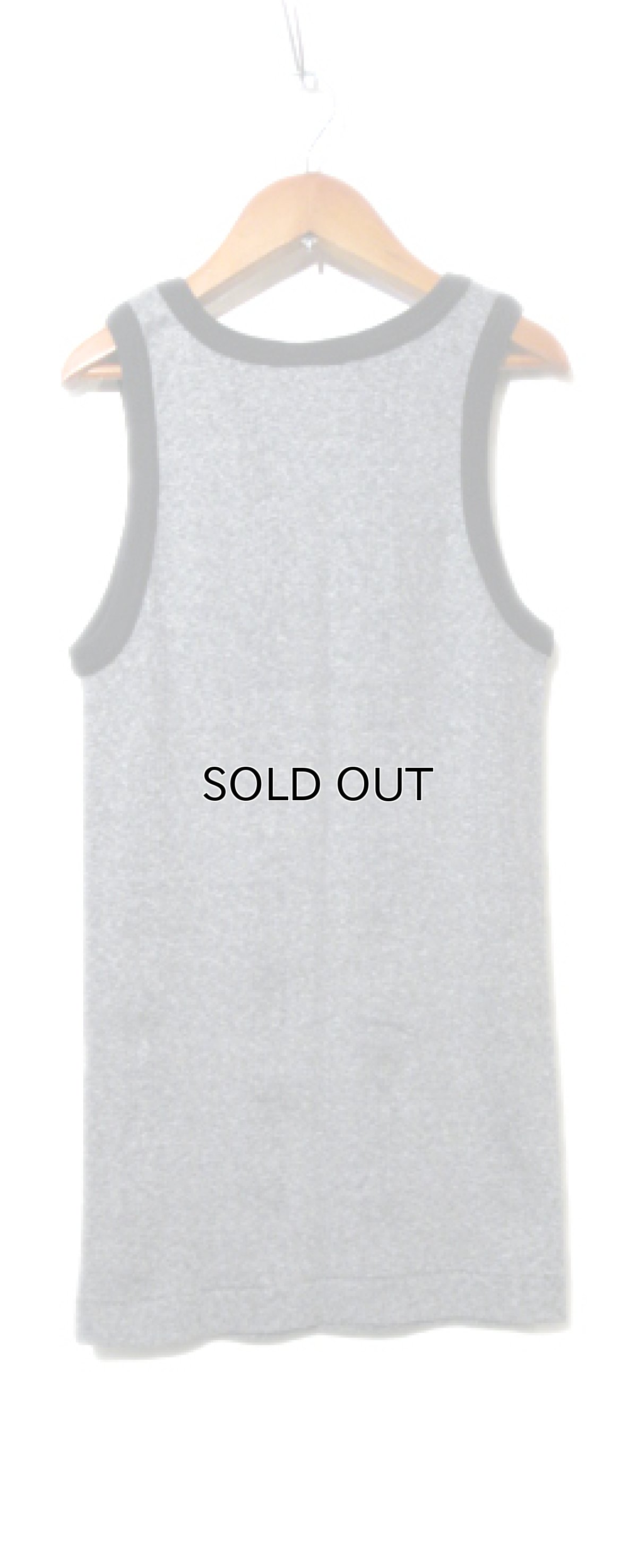 画像2: NEW "Miller" Pannel Rib Border Tank Top　Black / White　size S (2)