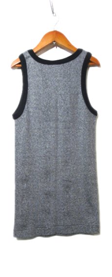 画像2: NEW "Miller" Pannel Rib Border Tank Top　Black / White　size S (2)