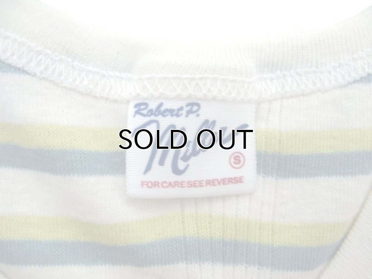 画像3: NEW "Miller" Pannel Rib Multi Border Tank Top　Natural / Yellow Green / Blue Green　size S (3)