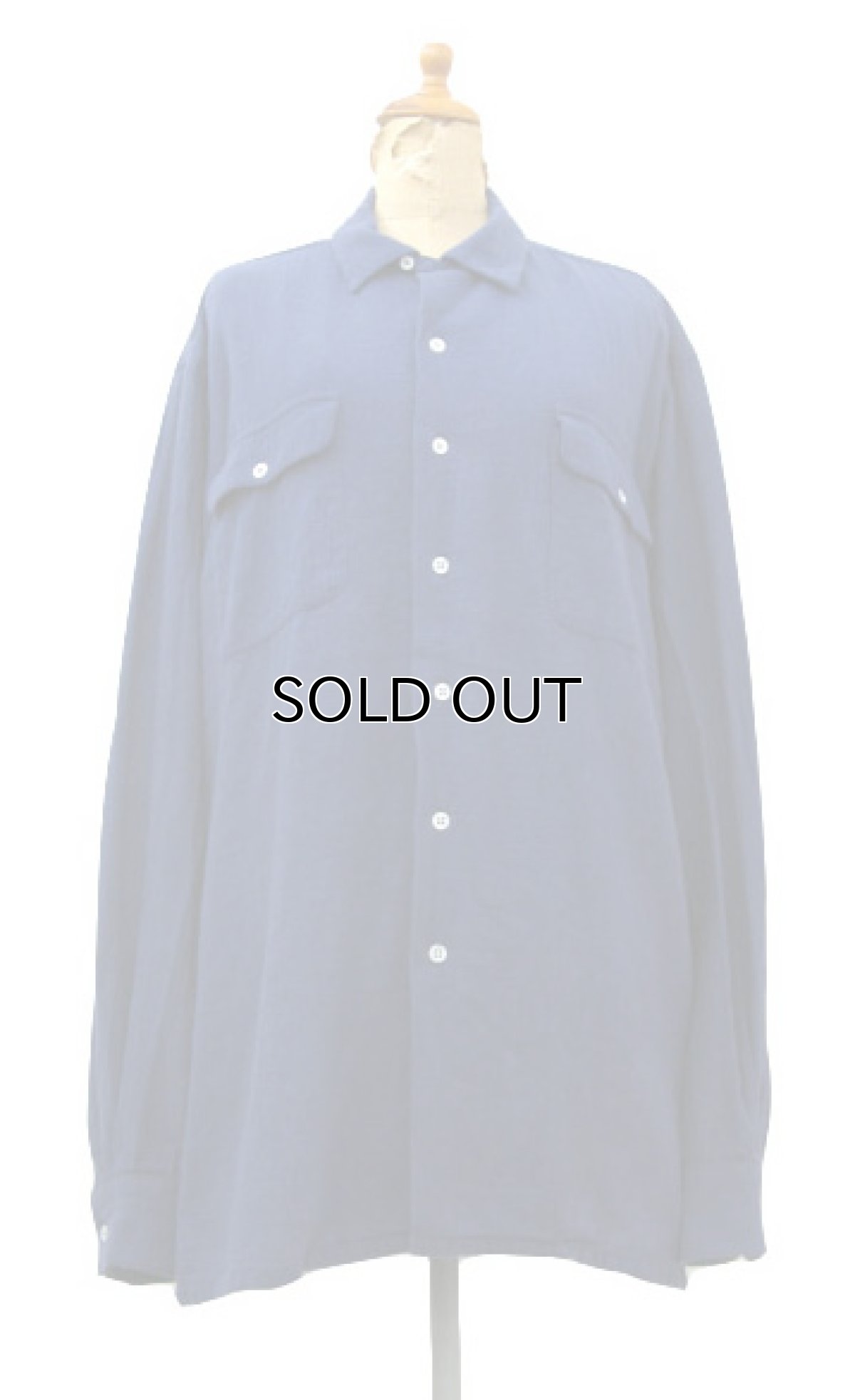 画像1: "Polo by Ralph Lauren" L/S Cotton Box Shirts　NAVY　size L (表記 L) (1)
