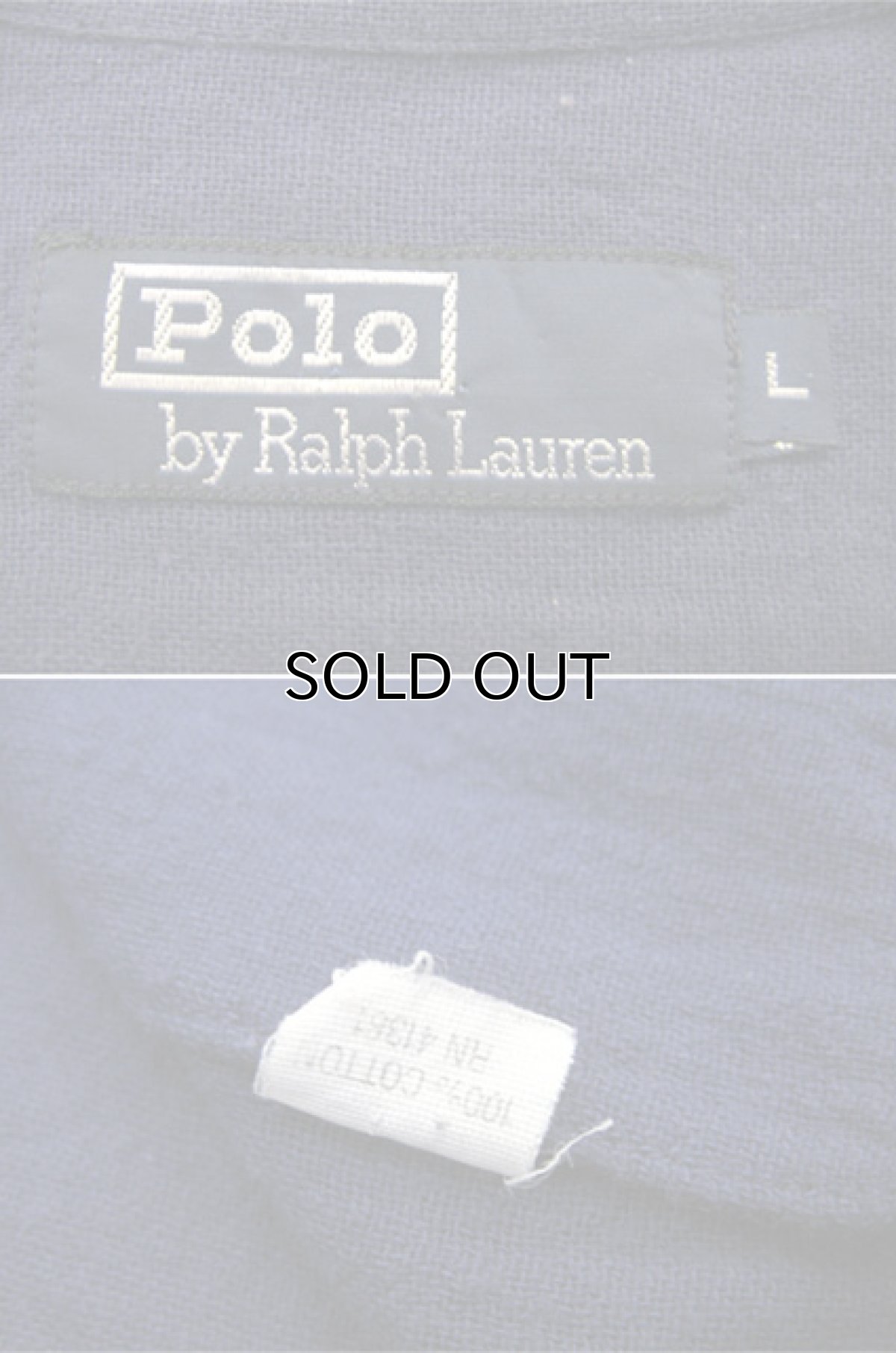 画像4: "Polo by Ralph Lauren" L/S Cotton Box Shirts NAVY size L (表記 L) (4)