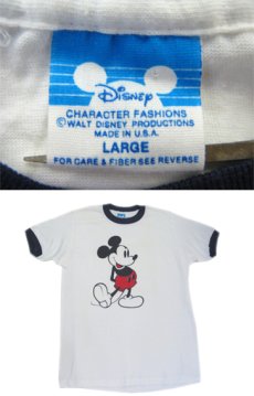 画像3: 1990's Disney Ringer T-Shirts "Mickey Mouse" -made in USA-　White / Navy　size L (表記 L) (3)