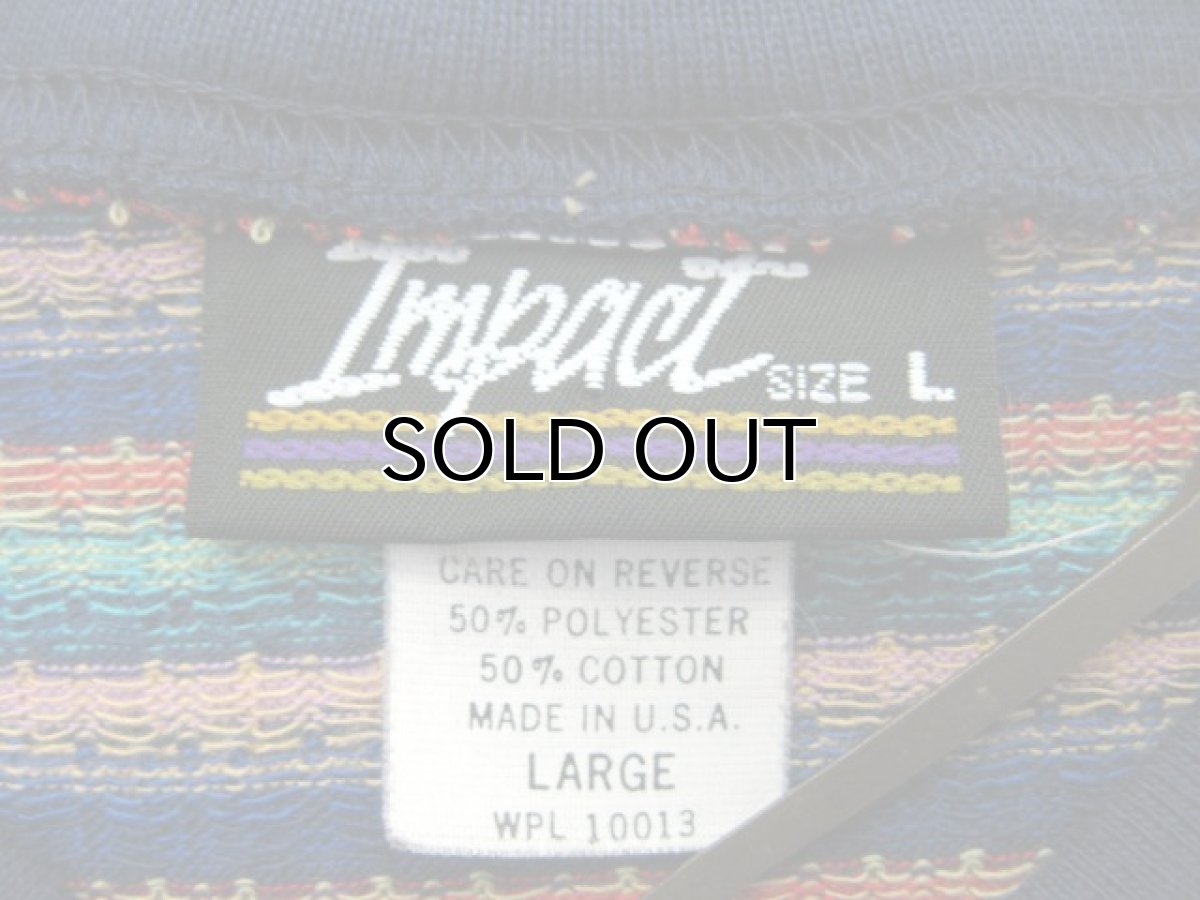 画像3: 1980's IMPACT Crew Neck Jacquard T-Shirts -made in USA- Multi Color size L - XL (表記 L) (3)