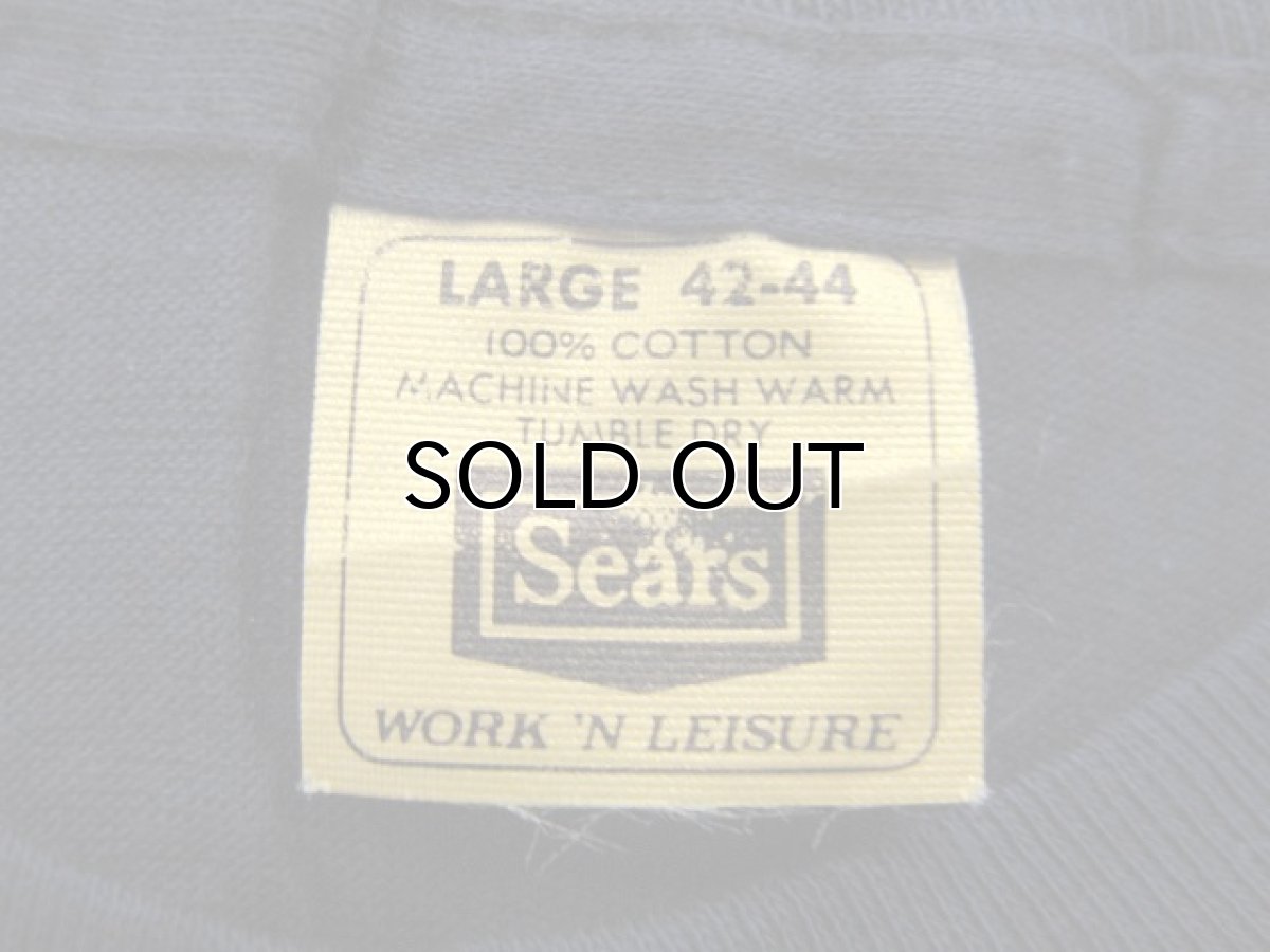 画像3: 1980's Sears Crew Neck T-Shirts with Pocket NAVY size M - L (表記 L 42-44) (3)