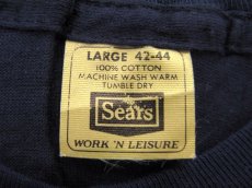 画像3: 1980's Sears Crew Neck T-Shirts with Pocket　NAVY　size M - L (表記 L 42-44) (3)