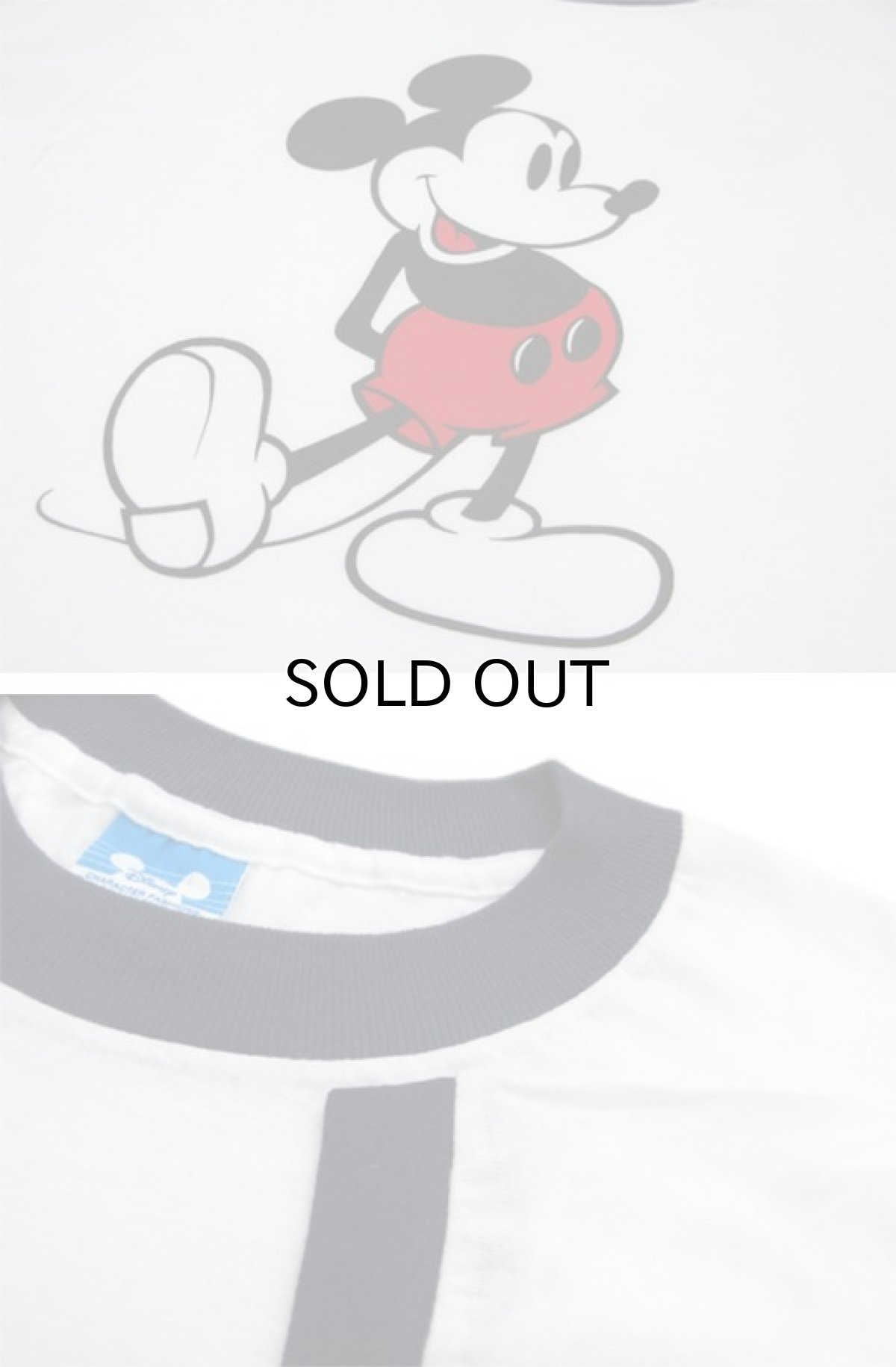 画像4: 1990's Disney Ringer T-Shirts "Mickey Mouse" -made in USA- White / Navy size L (表記 L) (4)