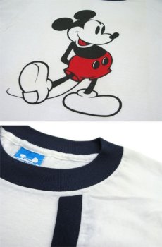 画像4: 1990's Disney Ringer T-Shirts "Mickey Mouse" -made in USA-　White / Navy　size L (表記 L) (4)