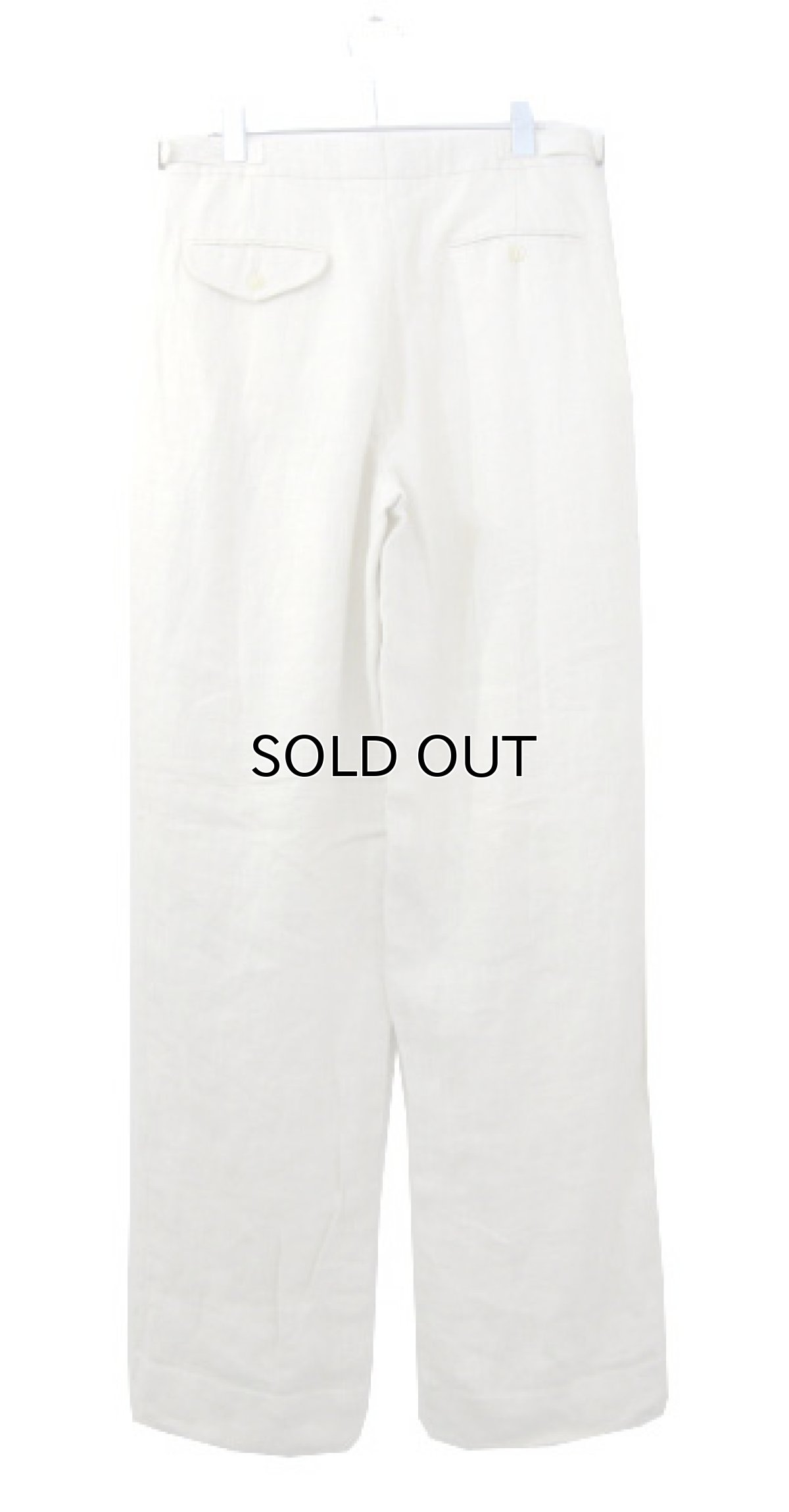 画像2: Polo by Ralph Lauren Linen Tuck Trousers -made in U.S.A- NATURAL size ~31 inch (2)