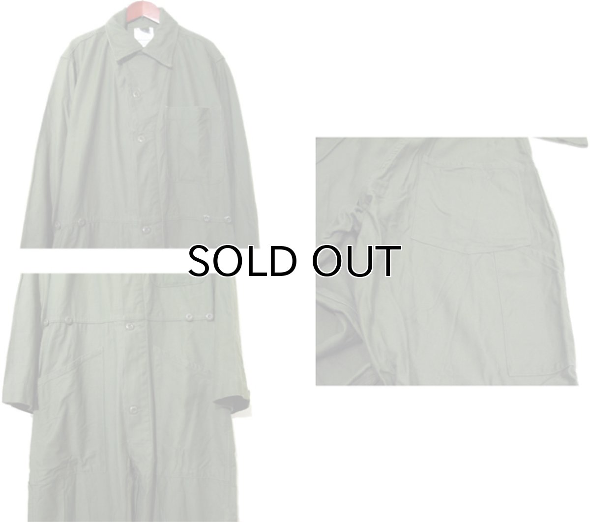 画像3: 1980's U.S.Military Cotton Sateen All in One Dead Stock one-washed OLIVE size SMALL (3)