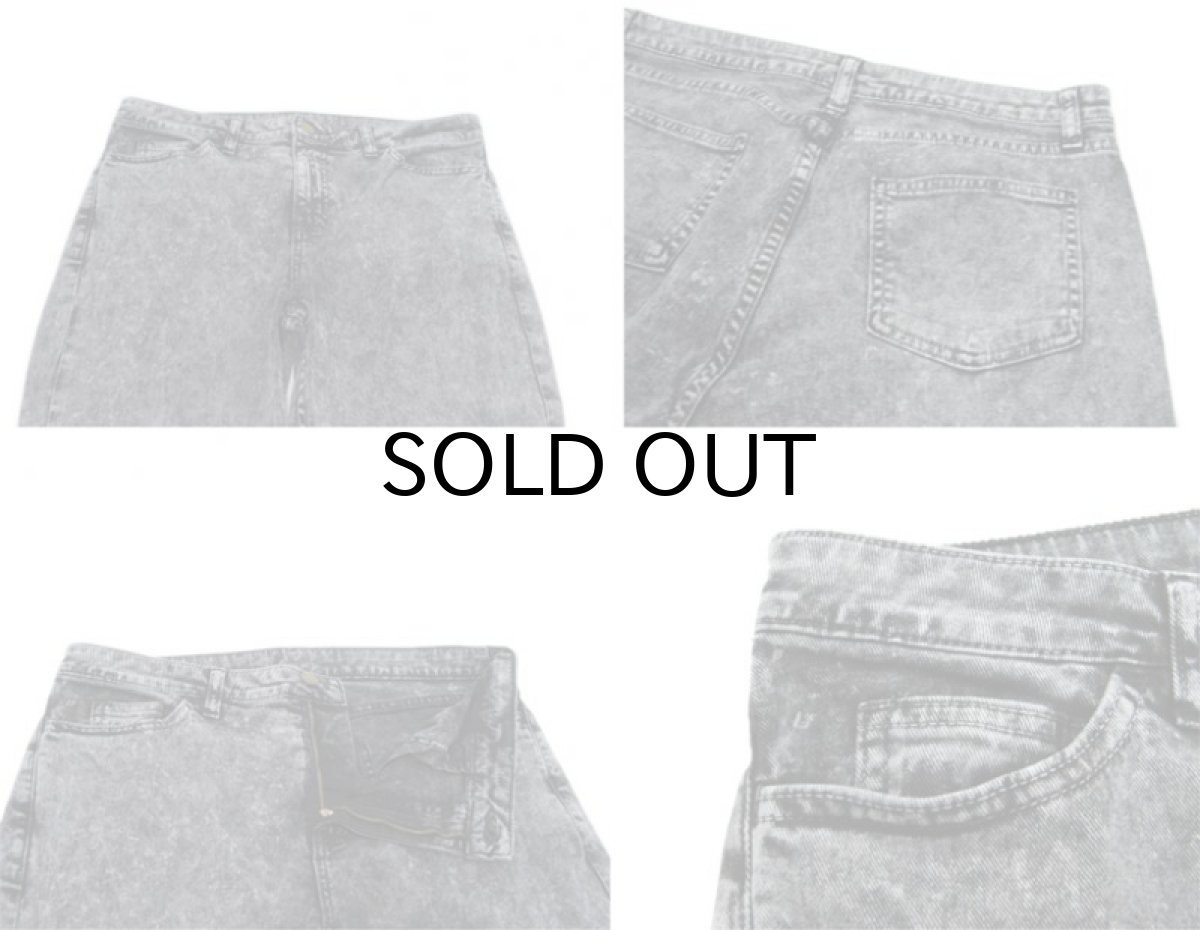 画像3: "American Apparel" Chemical Wash Denim Skinny Pants　Black Denim　size w 33 inch (表記 w 33) (3)