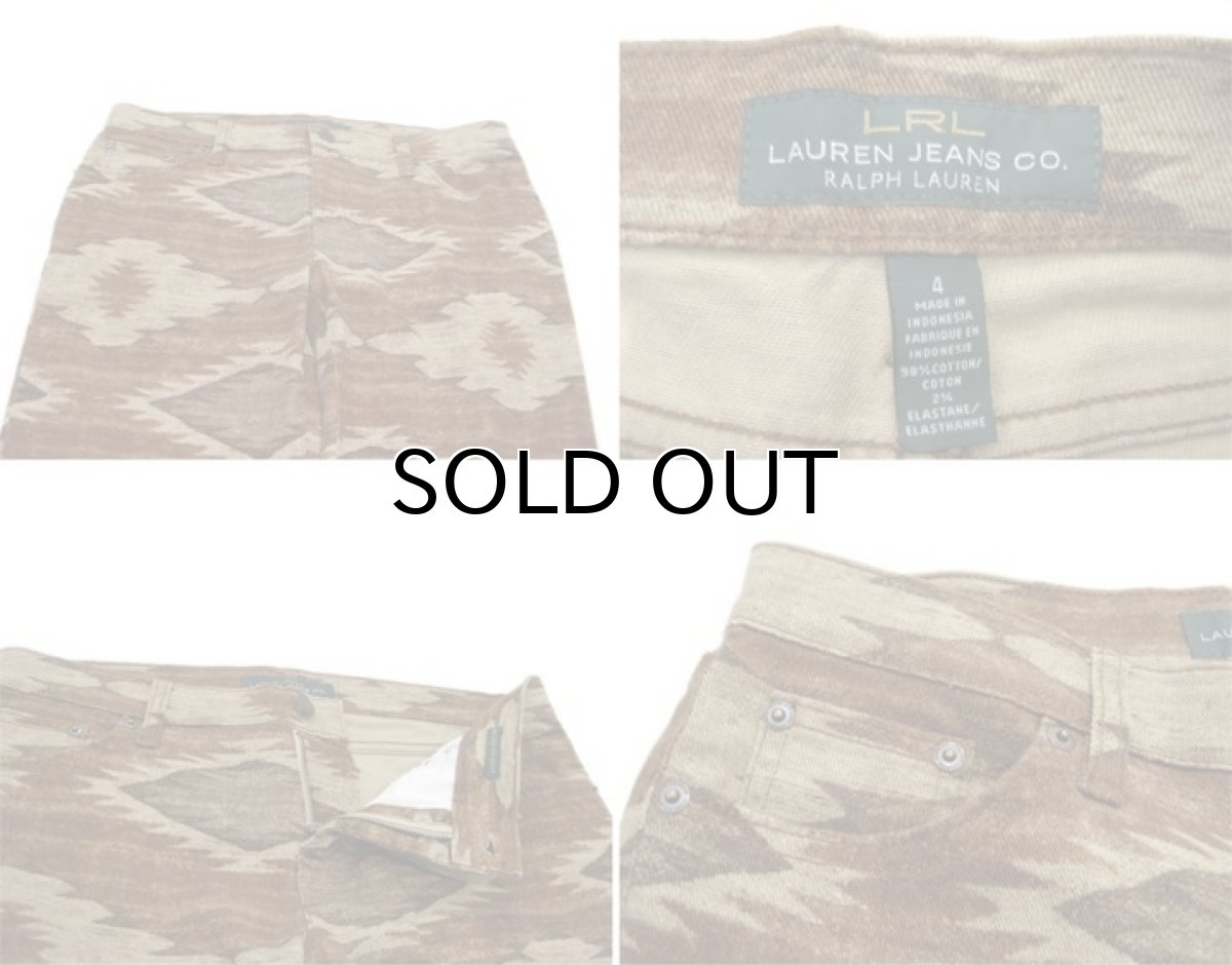 画像3: "Lauren Jeans Co." Native Pattern Slim Pants　BROWN　size w 29 inch (表記 4) (3)