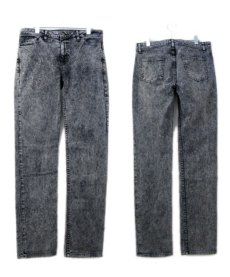 画像2: "American Apparel" Chemical Wash Denim Skinny Pants　Black Denim　size w 33 inch (表記 w 33) (2)