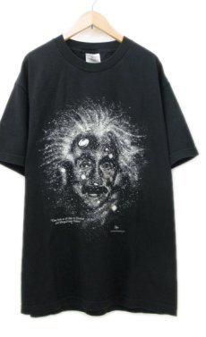 画像1: 1990's "Albert Einstein" Crew Neck Print T-Shirts　BLACK　size L (表記 L) (1)