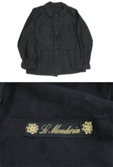 画像5: 1930-40's "Le Mandarin" French Work Moleskin Jacket　Dead Stock one-washed　BLACK　size M (表記 不明) (5)