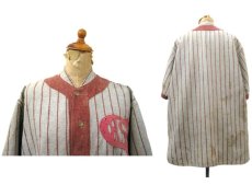 画像2: 1930's~ Pullover Baseball Shirts Stripe Design with Felt Patch　Faded Brown　size M - L (表記 不明) (2)