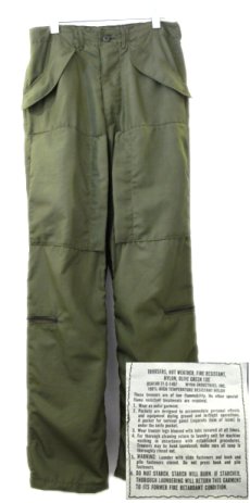 画像1: 1970's U.S.Military Nomex Flight Crew Trousers　Dead Stock one-washed　OLIVE　size w 30 inch (Small - Long) (1)