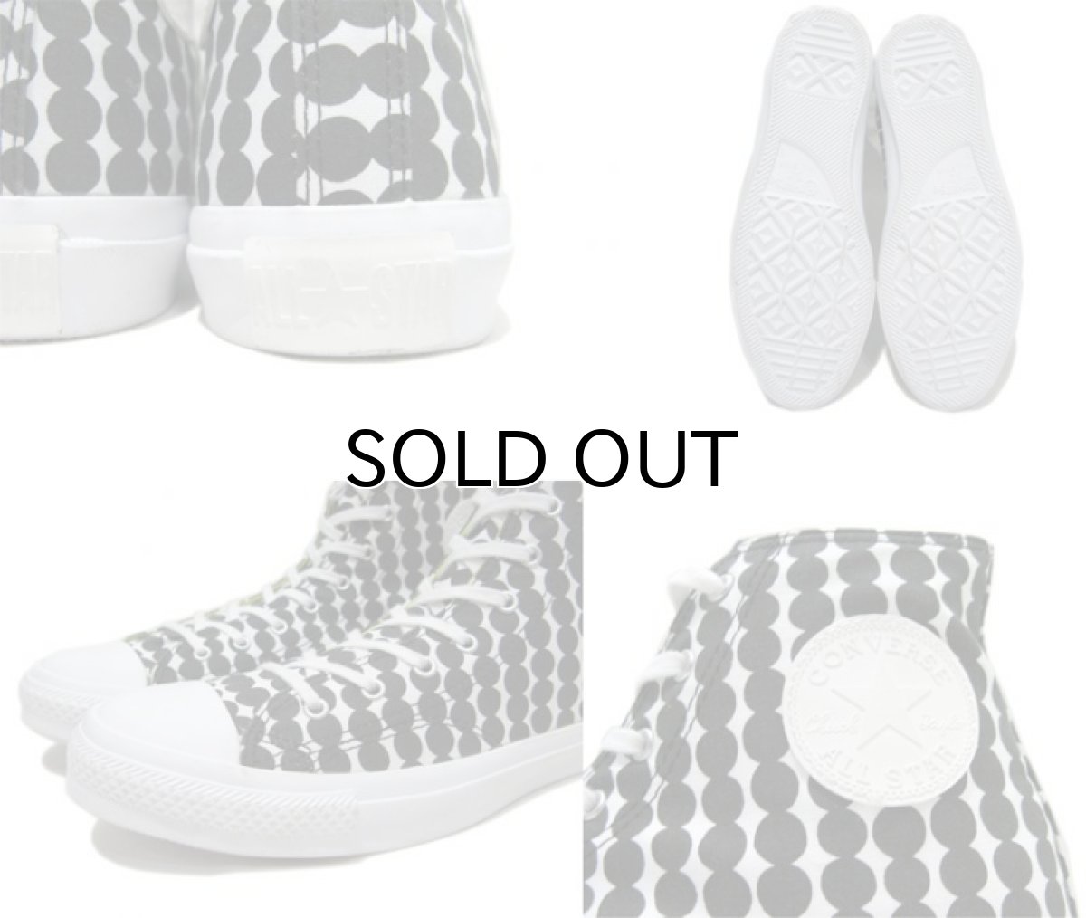 画像3: NEW Converse x marimekko "All Star" Hi-Cut Canvas Sneaker Black / White size 9 (27.5 cm) (3)