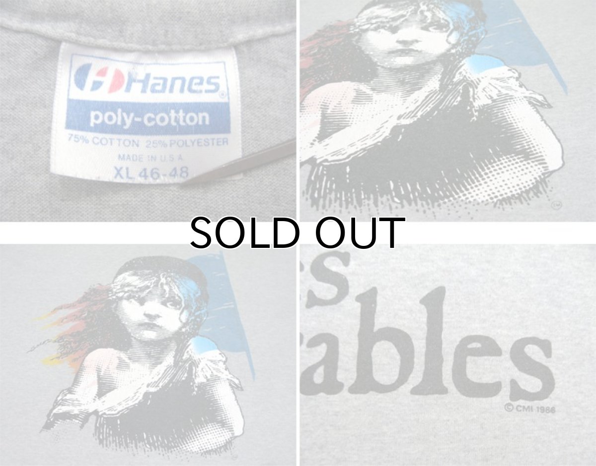 画像4: 1980's Hanes Print T-Shirts "Les Miserables" -made in USA- GREY size XL (表記 XL 46-48) (4)