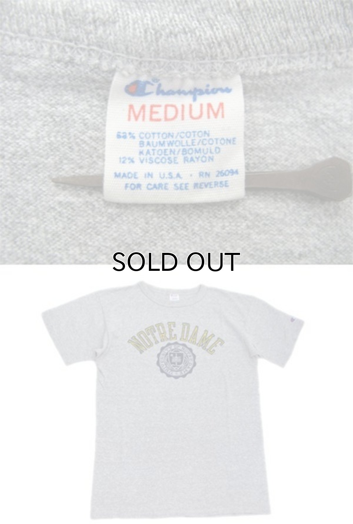 画像3: 1980's Champion Print T-Shirts "NOTREDAME" -made in USA- Heather Grey size S - M (表記 M) (3)
