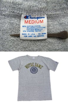 画像3: 1980's Champion Print T-Shirts "NOTREDAME" -made in USA-　Heather Grey　size S - M (表記 M) (3)