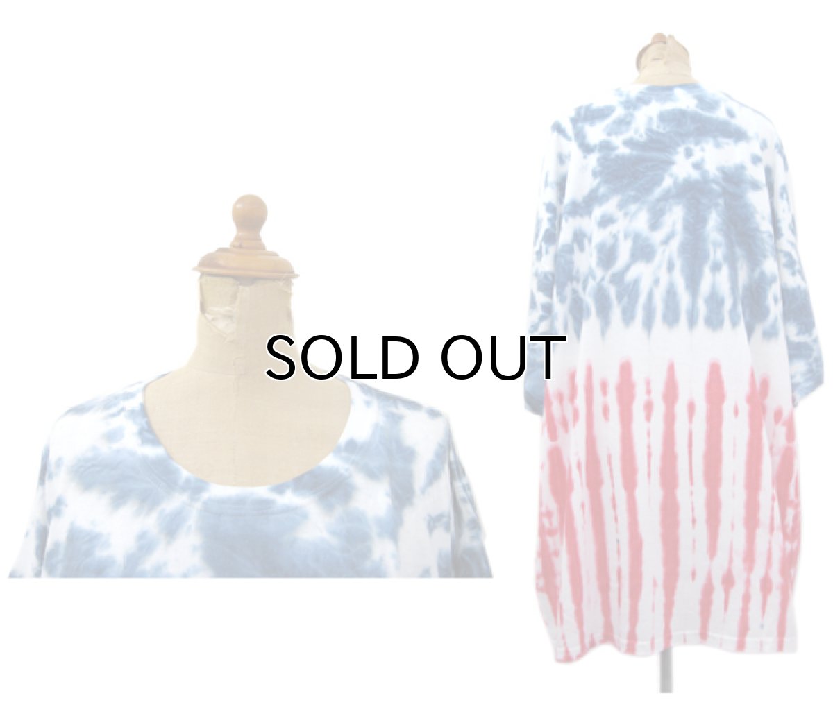 画像2: GILDAN "TIE DYE" Big Tee　Blue / White / Red　size XXXL (表記 3XL) (2)