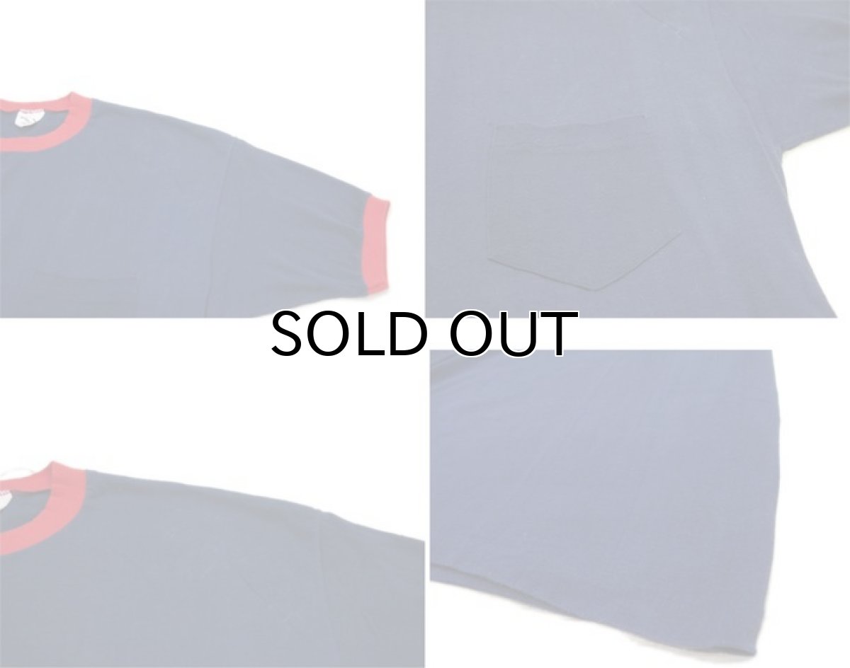 画像4: 1980's "HABAND PATERSON" Ringer T-Shirts with Pocket　Navy / Red　size XXL (表記 2XL) (4)