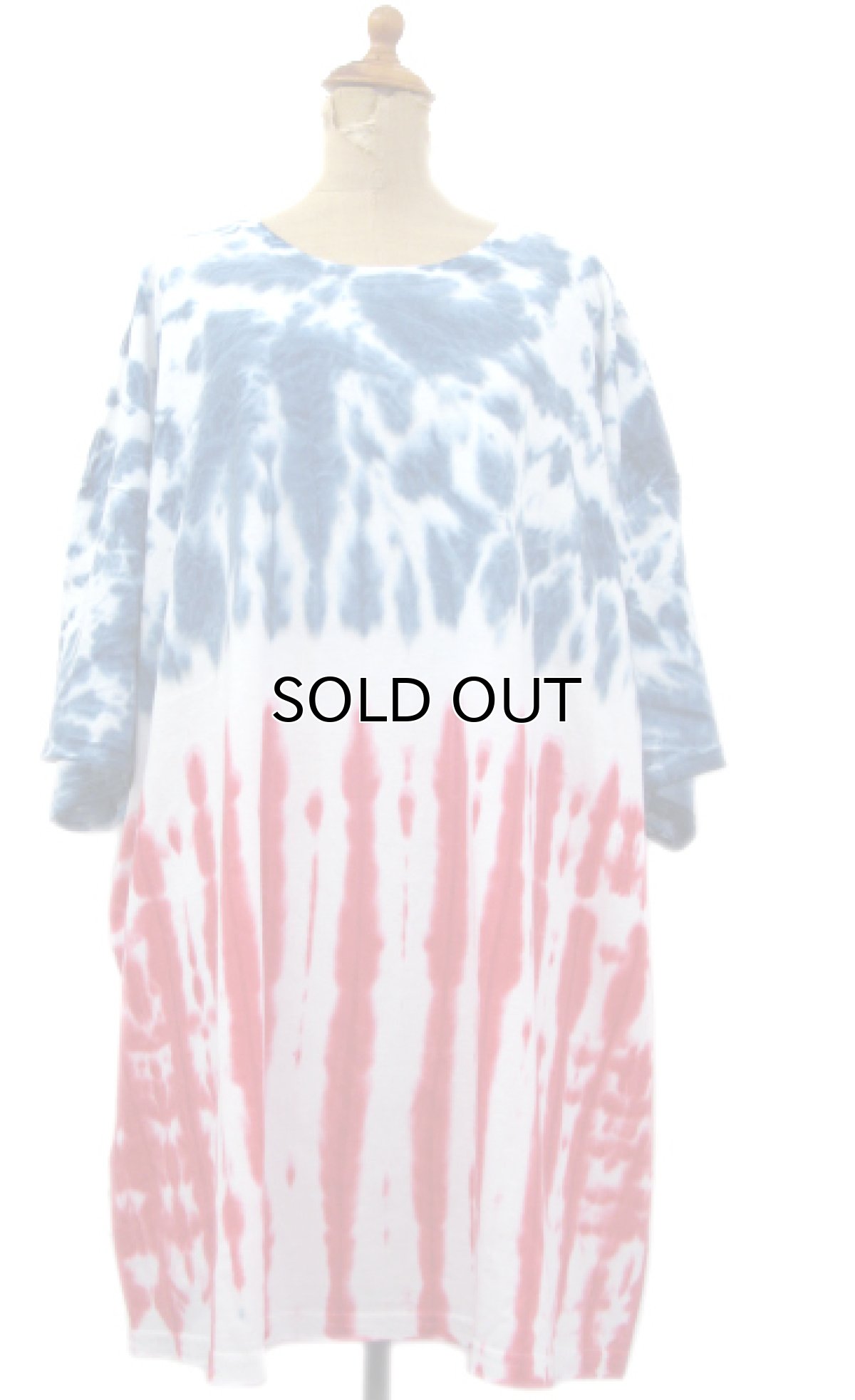 画像1: GILDAN "TIE DYE" Big Tee　Blue / White / Red　size XXXL (表記 3XL) (1)