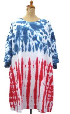 画像1: GILDAN "TIE DYE" Big Tee　Blue / White / Red　size XXXL (表記 3XL) (1)