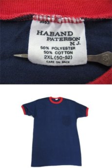 画像2: 1980's "HABAND PATERSON" Ringer T-Shirts with Pocket　Navy / Red　size XXL (表記 2XL) (2)