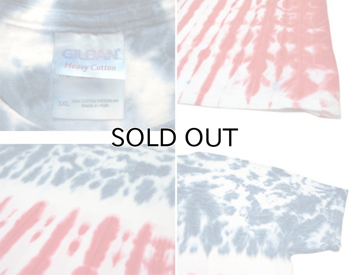 画像3: GILDAN "TIE DYE" Big Tee　Blue / White / Red　size XXXL (表記 3XL) (3)