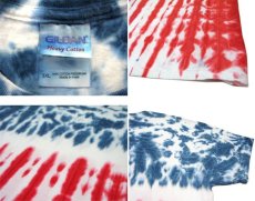 画像3: GILDAN "TIE DYE" Big Tee　Blue / White / Red　size XXXL (表記 3XL) (3)