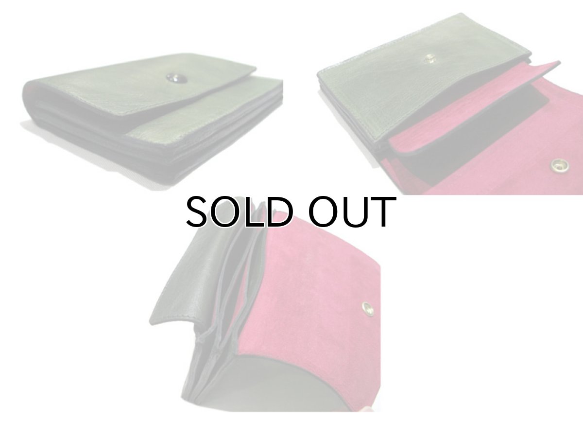 画像4: "JUTTA NEUMANN" Leather Wallet "the Waiter's Wallet" Medium Size color : Light Green / Rose (4)