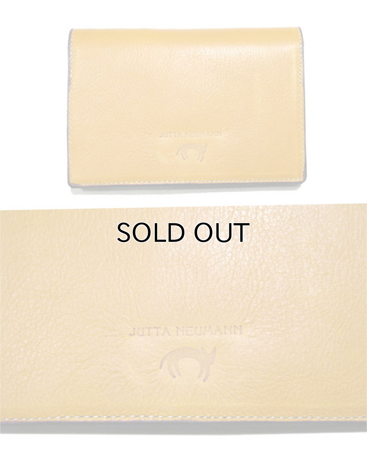 画像2: "JUTTA NEUMANN" Leather Wallet "the Waiter's Wallet"  Medium Size　color : Mustard / Deep Purple (2)