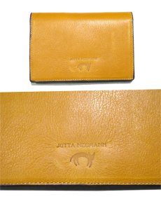 画像2: "JUTTA NEUMANN" Leather Wallet "the Waiter's Wallet"  Medium Size　color : Mustard / Turquoise (2)