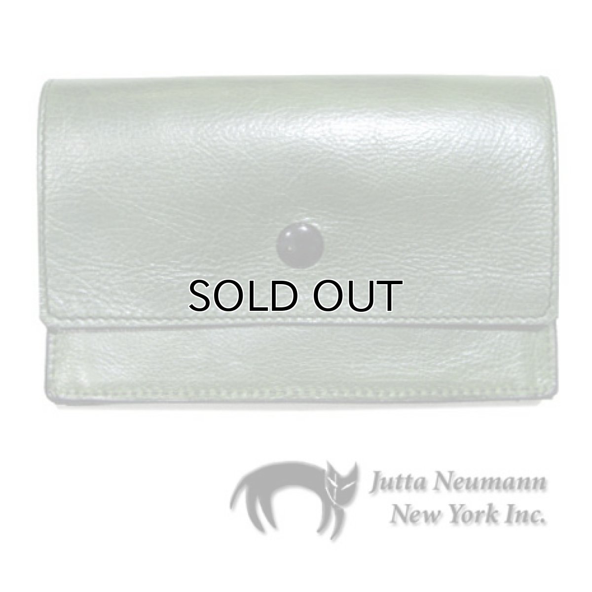 画像1: "JUTTA NEUMANN" Leather Wallet "the Waiter's Wallet" Medium Size　color : Light Green / Orange (1)