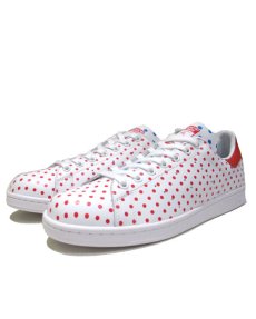 画像1: NEW◆adidas x Pharrell Williams "STANSMITH" Leather Dot Sneaker　White / Red　size 11.5 (1)