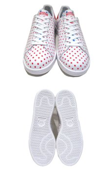 画像2: NEW◆adidas x Pharrell Williams "STANSMITH" Leather Dot Sneaker　White / Red　size 11.5 (2)