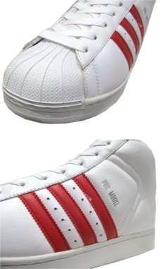 画像6: 00's adidas "PRO-MODEL" Hi-Cut Sneaker　Dead Stock　White / Red　size 11 (29 cm)　 (6)