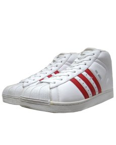 画像1: 00's adidas "PRO-MODEL" Hi-Cut Sneaker　Dead Stock　White / Red　size 11 (29 cm)　 (1)