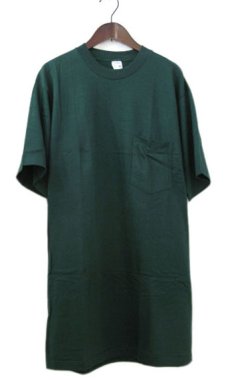 画像1: 1970-80's "JCPenny" Crew Neck T-Shirts with Pocket　Dead Stock　GREEN　size XL (1)