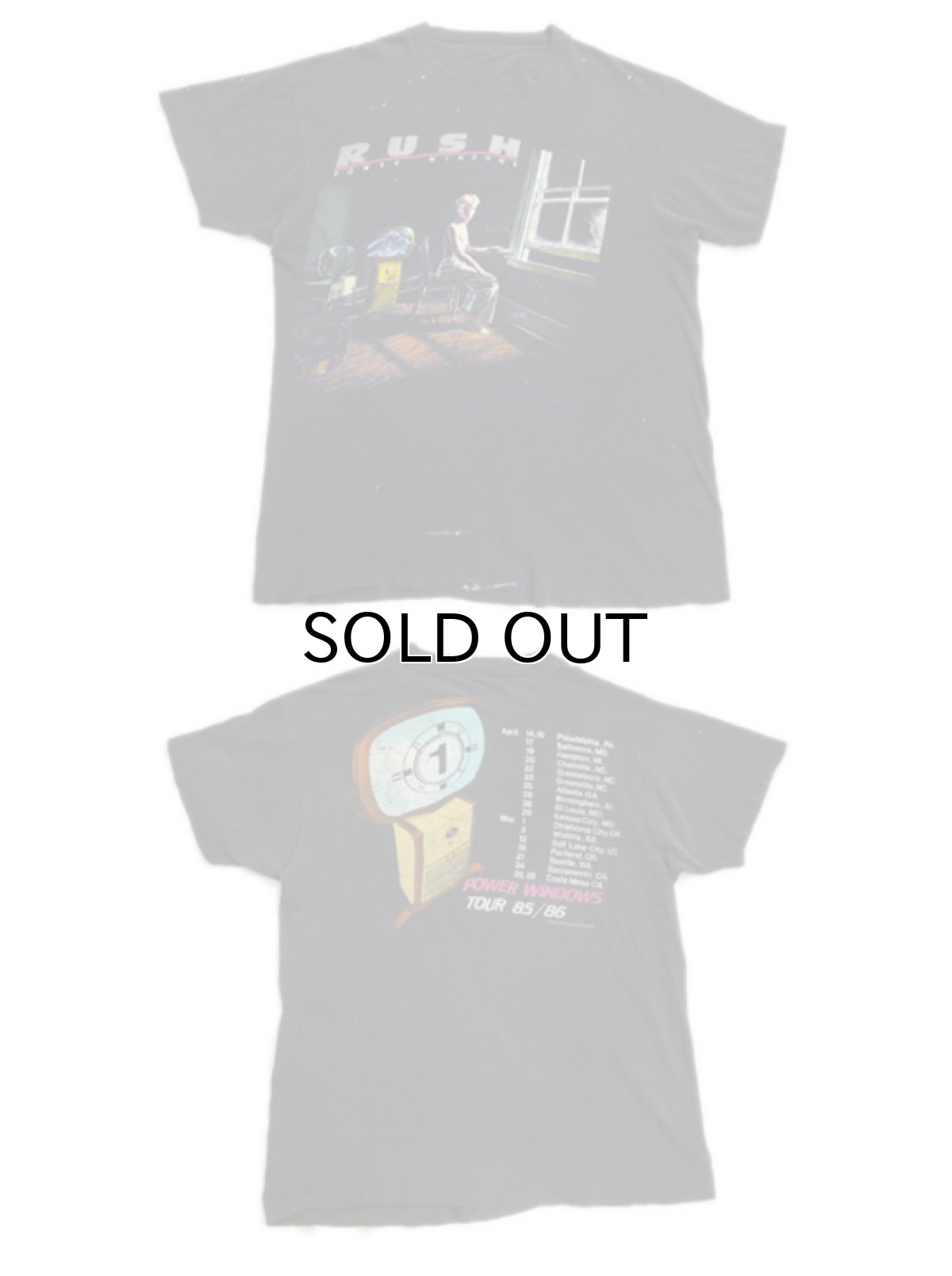 画像3: 1980's "RUSH" Power Windows Tour T-Shirts Faded Black size S (表記 不明) (3)
