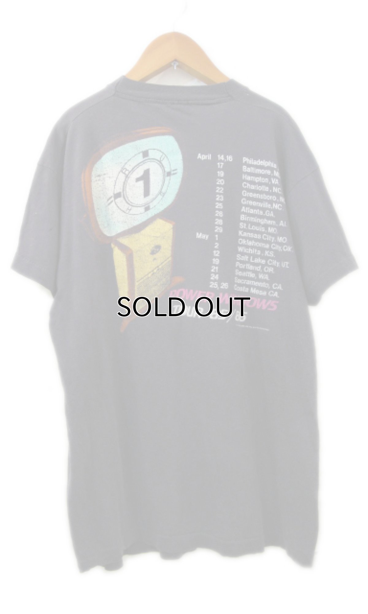 画像2: 1980's "RUSH" Power Windows Tour T-Shirts Faded Black size S (表記 不明) (2)