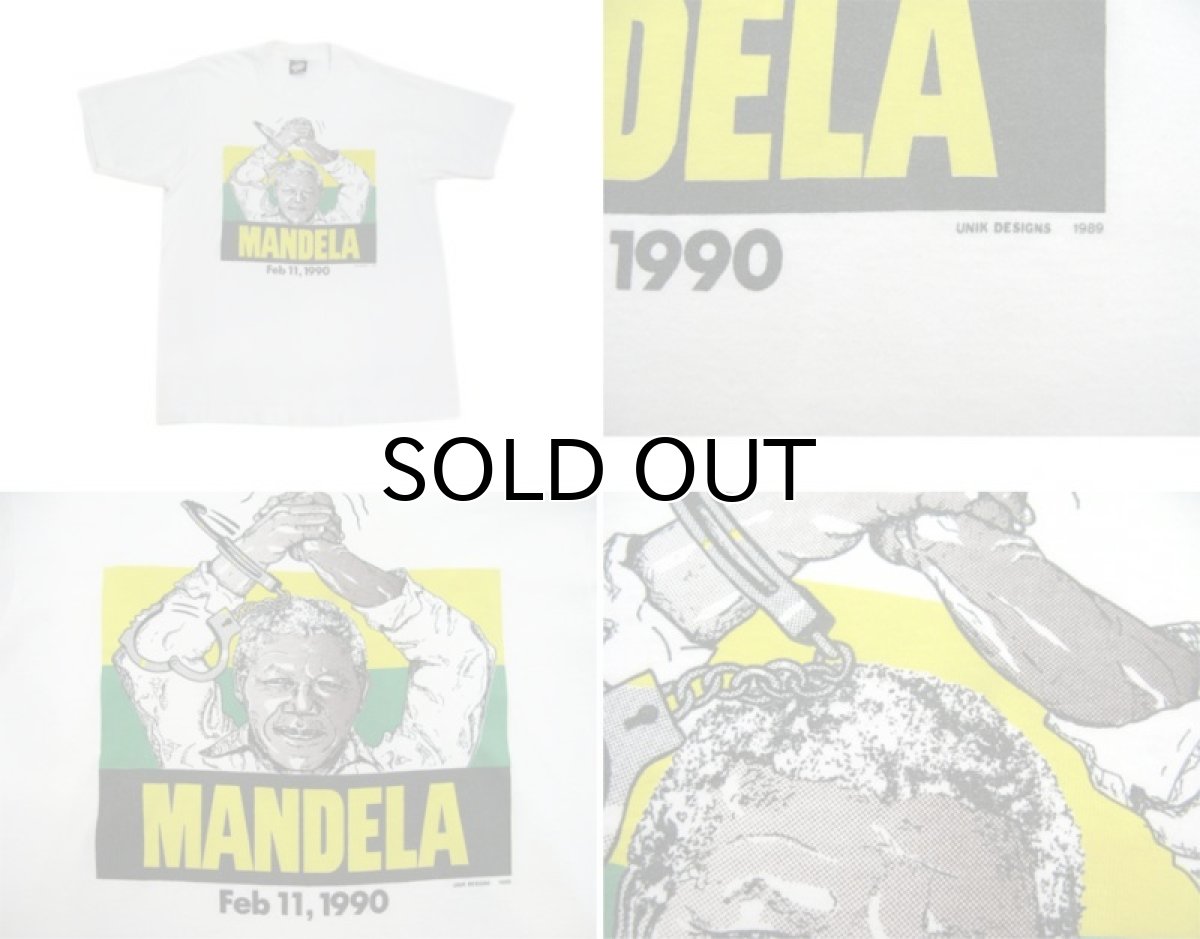 画像2: 1990's "NELSON MANDELA" Print T-Shirts WHITE size M - L (表記 不明) (2)