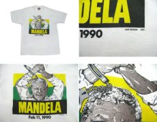 画像2: 1990's "NELSON MANDELA" Print T-Shirts　WHITE　size M - L (表記 不明) (2)