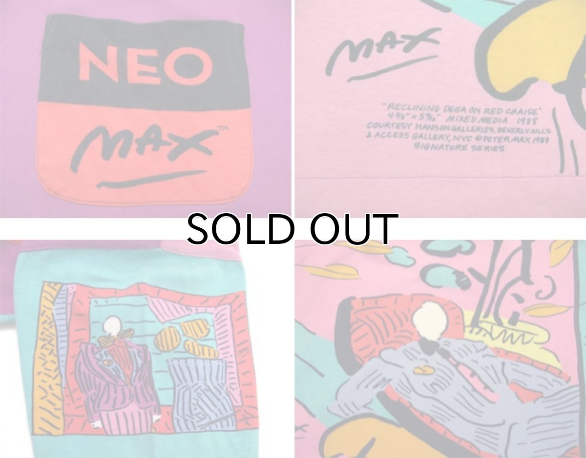 画像3: 1980's "NEO MAX" L/S Henley Shirts -Peter Max Signature Series- PURPLE size M - L (表記 L) (3)
